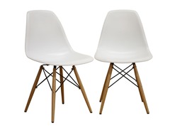 Accent Chairs White 2-PC