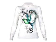 Micro Elite Print Zip-Tee - Hummingbird