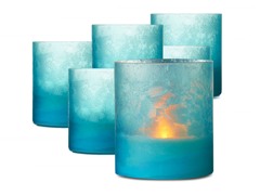 Glass Patio Light 3.5 x 4 - Set 6 Blue