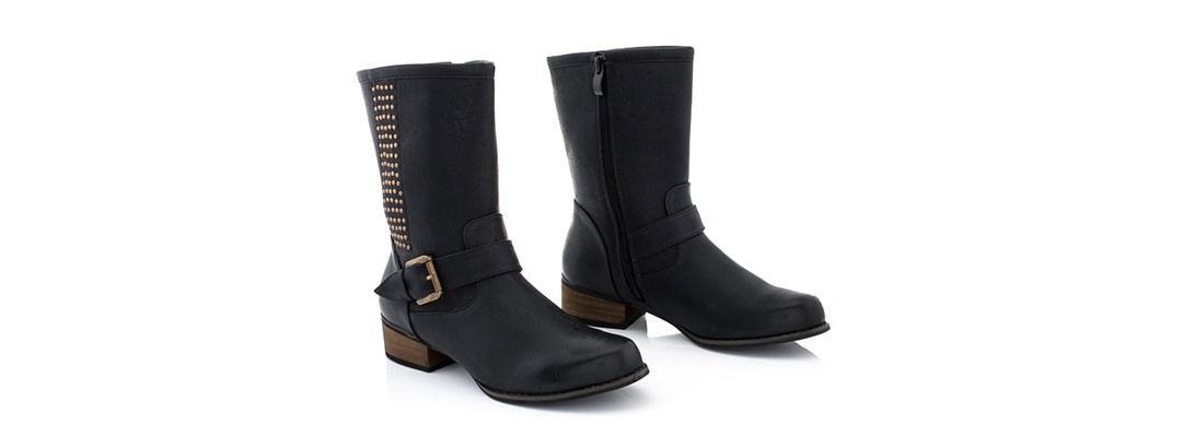 Rasolli Women's Biker Boots, Black