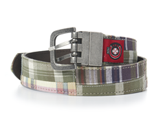 Reversible Brown Leather / Madras Belt