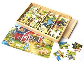 Country Farm 4 Puzzles in a Box