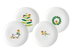 Holiday Hoot 8" Salad Plates - Set of 4