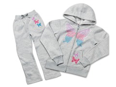 Butterfly Grey Fleece Set