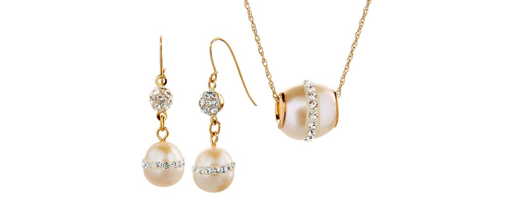 14kt Gold & Pearl w/ Swarovski Crystals - Your Choice