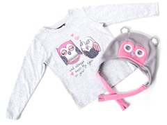 Girls Owl Hat & Tee
