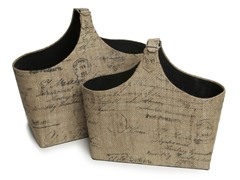 French Burlap Magazine Holders - 2