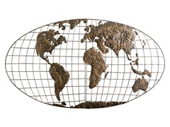 Iron World Map Wall Art
