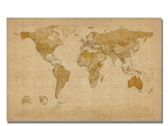 Antique World Map 18x24 Canvas