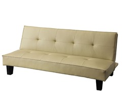 Alyssa Beige Faux Leather Futon