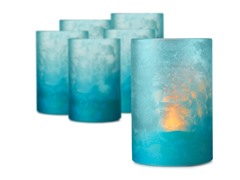 Glass Patio Light 3 x 4.75 - Set 6 Blue