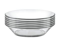 Set of Six 5.7"x1.2"H Glass Plates
