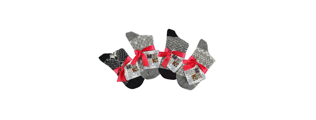 MUK LUKS® Women's 4 Pr Pk Crew Sock, Blk