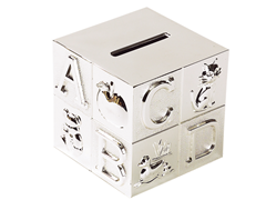 Silver Plated ABC Block Bank