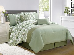 Leila 10Pc Comforter Set-Sage-2 Sizes