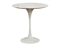 Immer White Marble End Table