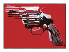 Guns, 1981-82 (white and black on red)