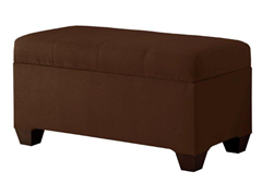 Upholstered Storage Bench - Chocolate