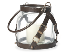7" Rustic Belt Hanging Candle Holder
