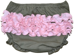 Ruffled Bloomer - Grey/Pink