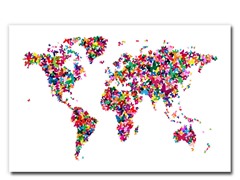 Butterflies World Map II  18x24 Canvas