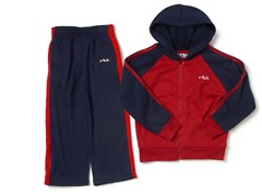 Boys Red/Navy Fleece Set