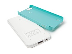Ecopak iPhone 5 Battery Case - Wht/LtBlu