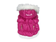 Pink Metallic Fashion Parka with Hood