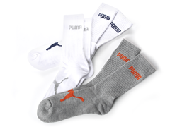 White & Gray Crew Socks - 3 Pack