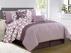 Leila 10Pc Comforter Set-Purple-2 Sizes