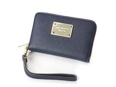 iPhone Saffiano Leather Zip Wallet, Navy