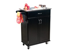 Kitchen Cart w/Stainless Top - Black