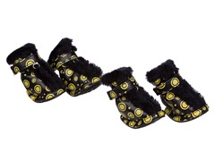 Black & Yellow Fur Protective Boots