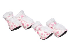 Pink & White Fur Protective Boots