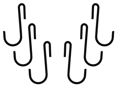 Black Pot Rack Hooks 6-pk