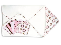 Bubblegum Hooded Towel/Washcloths Set