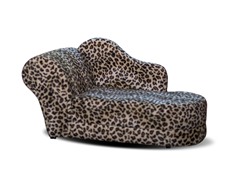 Shaggy Chaise Pet Bed - Leopard