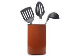 Metal Utensil Holder - Orange