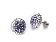 Purple Button Earring