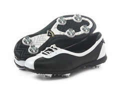 Women's Half Lace Shoes, Black/White