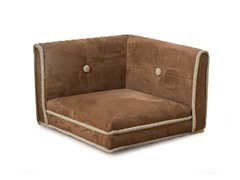 Corner Nook Shearling Pet Bed - Chestnut