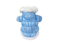 Blue Metallic Fashion Parka with Hood