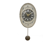 Antique White Oval Mini Pendulum Clock