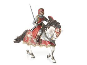 Red Knight with Sword on Horse