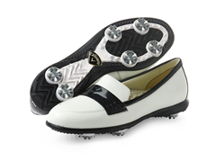 Women's Moccasin Golf Shoes, White/Black