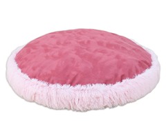 Shaggy Pink Dusty Rose Round Pet Bed