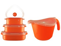 Batter Bowl, Lid & 6-Piece Set Orange