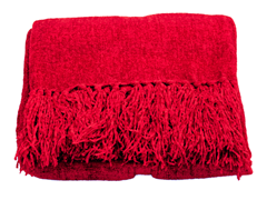 Susan Chenille Throw - Red