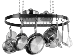 Black Oval Pot Rack - Ceiling Mount