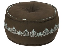 Blue Trimmed Pouf